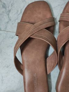Charcoal Brown Crisscross Flats