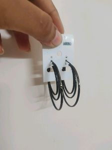 Triple hoop  Bali earrings