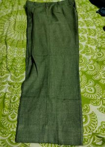 Green  Cotton  Blend Trousers