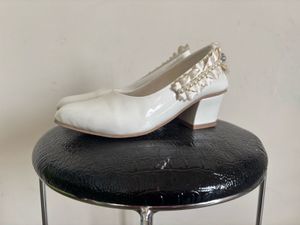 Elegant White Mary Jane  Heels