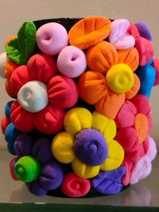 Floral Pencil Or Cosmetics Brush Holder