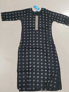 Elegant Black Printed Kurta