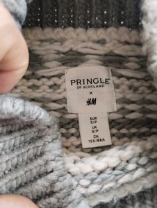 White And Grey Woolen Sweater