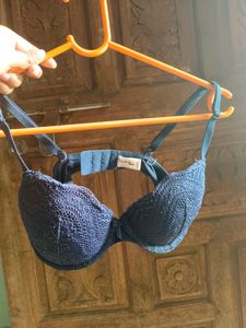 Dark Blue Net Push Up Bra