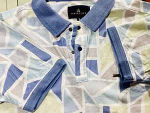 Stylish Geometric Print Polo Shirt