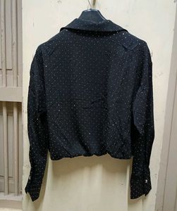 Stylish Black Patterned Jacket 10/10