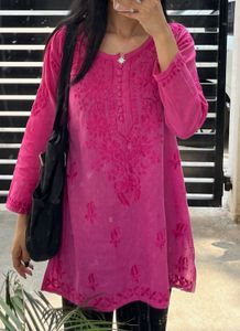 Short Chikankari Kurta