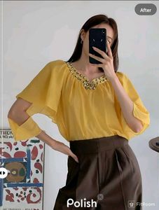 New With Tag Cute Mustard Korean Pullover