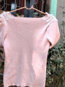 Pink Embellished Long Sleeve Top