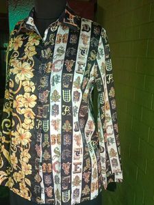 Versace Gold Hibiscus &amp; Zeus Silk Shirt