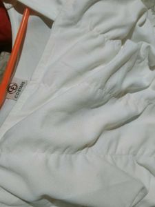 White Square Neck Top