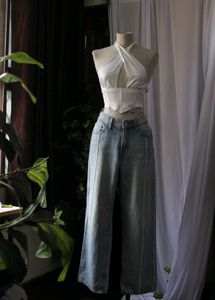 Wide Leg Embellished Jeans