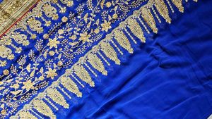 Royal Blue saree with blouse piece