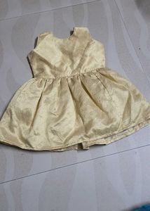 Golden Dress With Button Detail