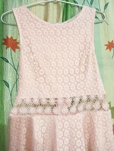 Pink Lace Fit &amp; Flare Dress