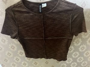 H&amp;M Brown crop Top