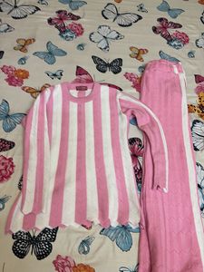 Pink & White Striped Co-ord Set