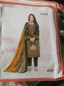 Noor Green Embroidered Salwar Kameez Suit.