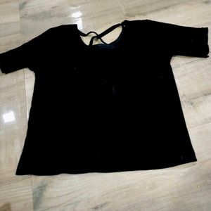 Black Criss-Cross Back Tee