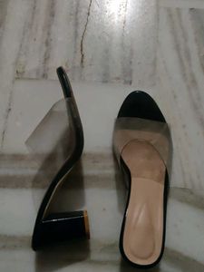Black Classic Transparent Heels