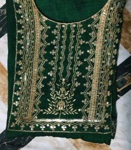 Green Kurta - Sequins Work