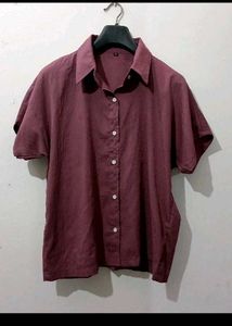 Maroon Button-Down Shirt