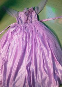 Beautiful Lavender Colour Net Ethnic Gown
