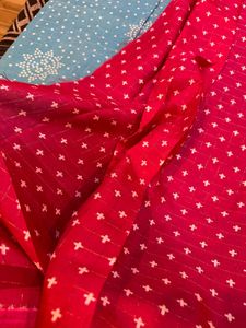 Blue Saree With Blouse Piece