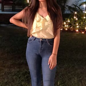 Ruffled Yellow Tank Top