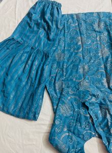 Teal & Silver sharara Kurta Set