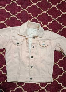 Peach Cropped Denim Jacket