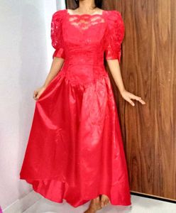 Luxe Bright Red Princess Engagement Gown 👸