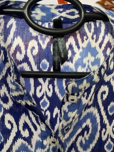 Blue Ikat Print Kurta
