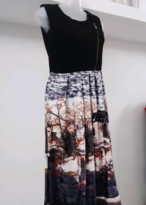 Abstract Print Midi Dress
