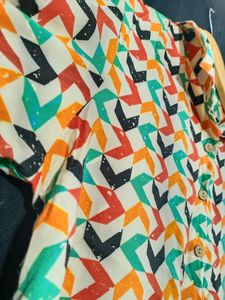 Funky Patterned Short Sleeve Shirt