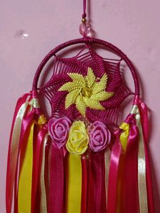 Pink &amp; Yellow Spiral Dreamcatcher