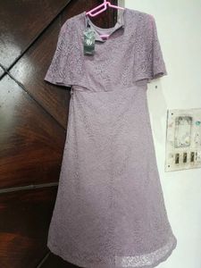 FIG Lilac/Lavender Lace A-Line Dress