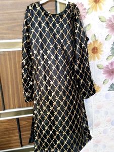 Elegant Black & Gold Kurti