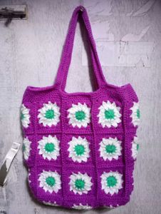 Crochet Granny Square Tote Bag