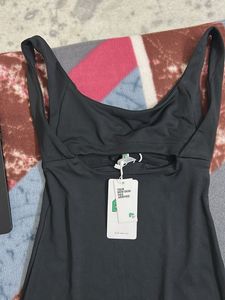 Sleek Black Midi Bodycon Dress