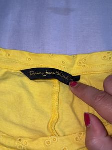 Yellow Eyelet Top