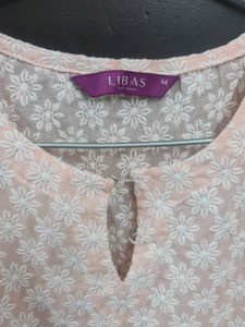 Peachy Pink Embroidered Kurta