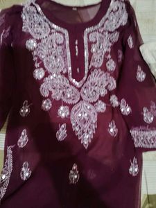 💜 Elegant Purple Chikankari Kurta