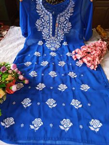 Never Used...royal Blue Embroidered Kurti..