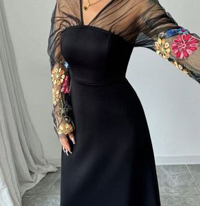 embroidered black dress by savana🖤
