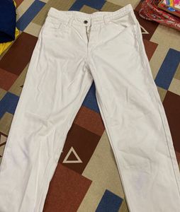 white Straight Leg Pants