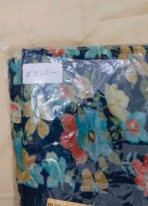 Elegant Floral Print Saree(New with blouse)