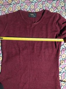 Burgundy Embroidered winter Kurta with ponchoo