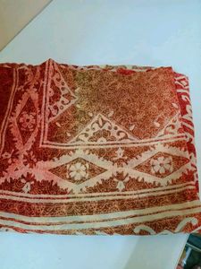 Red &amp; White Patterned Scarf