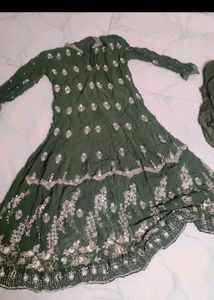 Green Embroidered Kurta Set